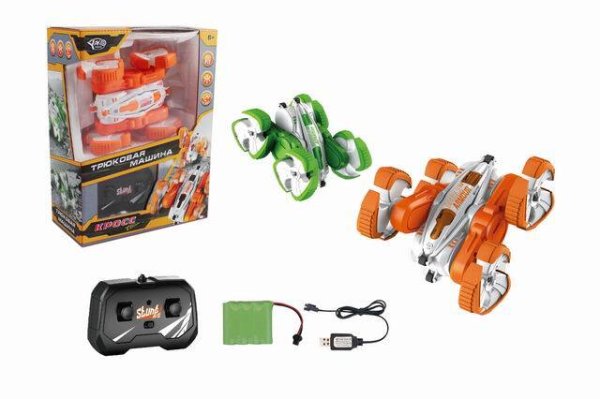 Перевертыши, вездеходы Р/У (Рыжий Кот) Машинка на р/у "Трюковая"(15см) (USB,акк.3.7V,бат.2шт.АА не в компл.) (Арт. M0513C)
