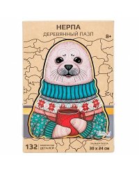 Фигурный деревянный пазл "Нерпа" (132 дет.)