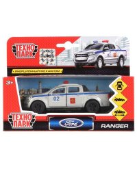 Машина металл FORD Ranger пикап полиция 12см, открыв. двери, инерц. в кор. Технопарк в кор.2*24шт