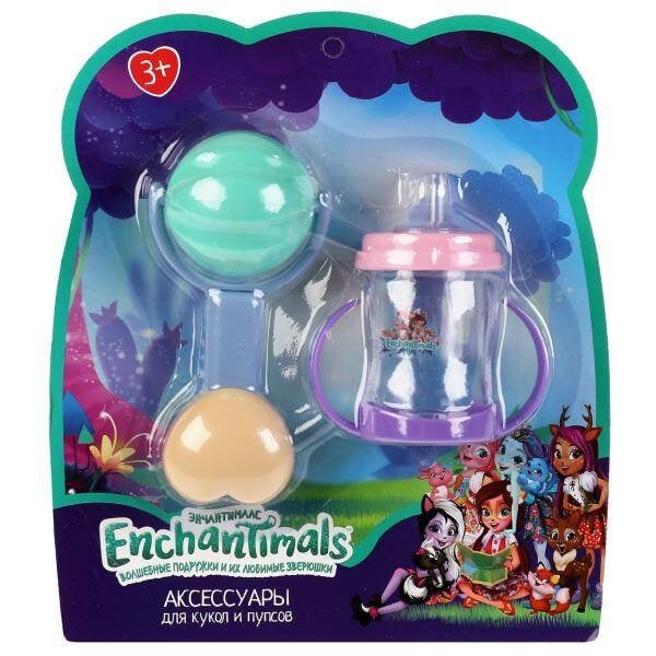 НАБОР ДЛЯ КУКОЛ И ПУПСОВ (Умка) Набор для пупса ЭНЧАНТИМАЛС 2 предмета: поильник, погремушка, блист КАРАПУЗ в кор.2*60шт