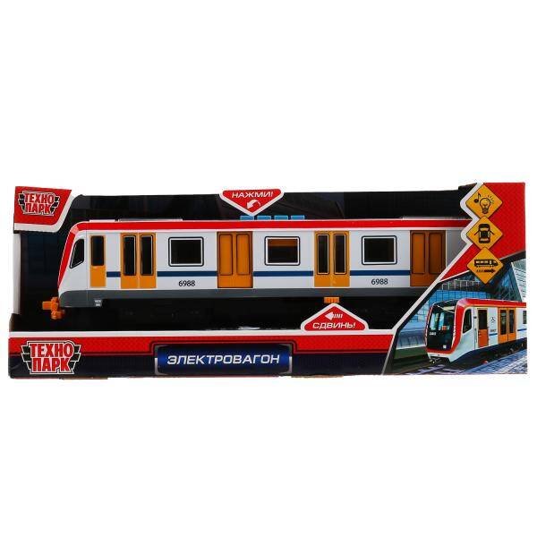 "ГОРОД МАСТЕРОВ" (конструкторы) (Умка) Машина свет+звук "электровагон" 30см, пластик, 4 кнопки, инерц., белый в кор. Технопарк в кор.24шт