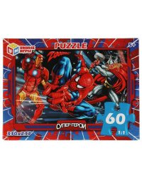 Пазлы. Супергерои. 60 деталей. 190х141х35мм. Умные игры в кор.24шт