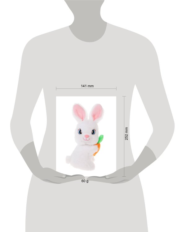 Зайка с морковкой 18см