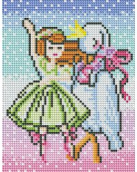 Алмаз. мозаика(класс) 17х22 см, с полн. заполн. (20цв.) КРАСИВАЯ БАЛЕРИНА И ЛЕБЕДЬ (Арт. AC17059)