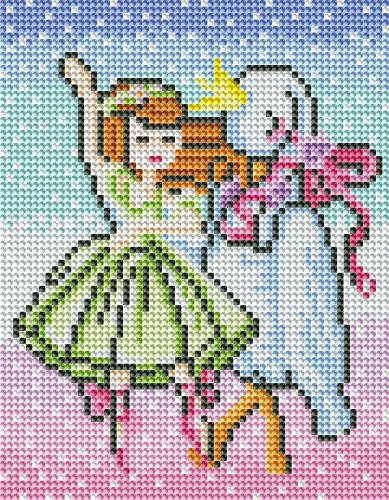 Алмаз. мозаика(класс) 17х22 см, с полн. заполн. (20цв.) КРАСИВАЯ БАЛЕРИНА И ЛЕБЕДЬ (Арт. AC17059)