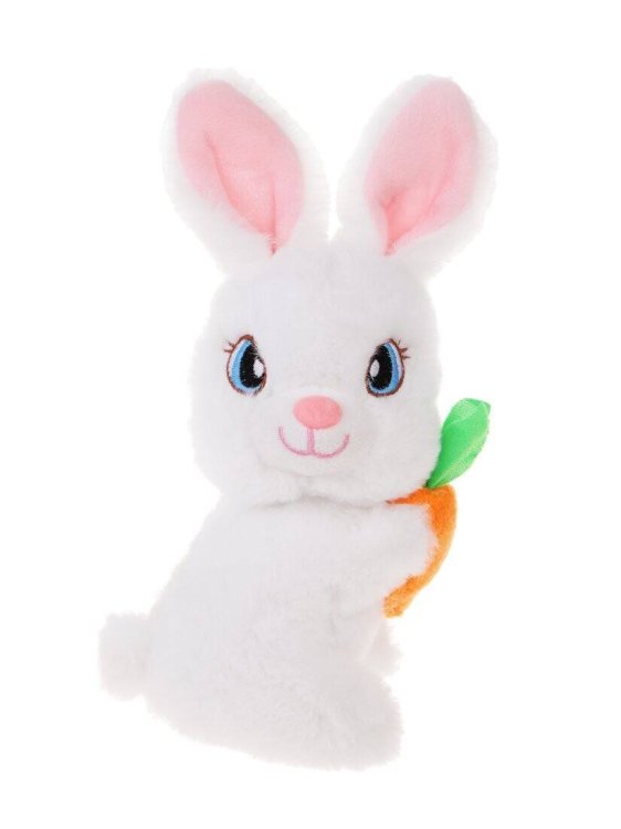 Зайка с морковкой 18см