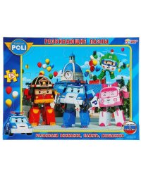 РАЗВИВАЮЩИЕ ПАЗЛЫ В РАМКЕ "УМНЫЕ ИГРЫ" РОБОКАР ПОЛИ .15Д. 30*22*0,5СМ в кор.50шт