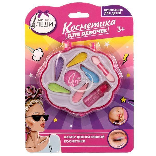 Косметика ДЛЯ ДЕВОЧЕК тени для век , помада МИЛАЯ ЛЕДИ в кор.2*180шт