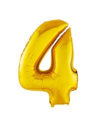 Шар Agura цифра 4  золото  (40'/102см, 1 шт) 753910