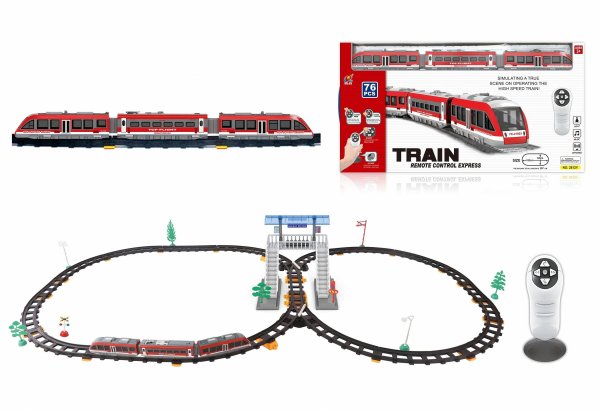 Железная дорога на р/у(153 см x 62см)"Скоростной поезд-5"(свет,звук,76 эл.,в коробке) (Арт. 1964757)
