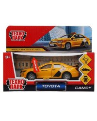 Машина металл свет-звук TOYOTA CAMRY ТАКСИ 12 cm, двери, багаж, инерц, кор. Технопарк в кор.2*36шт