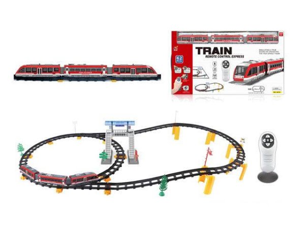 Железная дорога на р/у(130 см x 66.5см)"Экспресс рейс" (свет,звук,62 эл.,в коробке) (Арт.1964758)