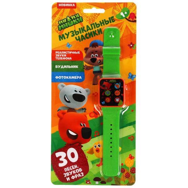 Музыкальные часики Ми-ми-мишки 30 песен,фраз,звуков.блист.бат. Умка в кор.2*90шт