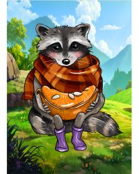 Алмаз. мозаика (класс.) 17х22 см, без подр., с част. заполн. МИЛЫЙ ЕНОТИК (Арт. ACM024)