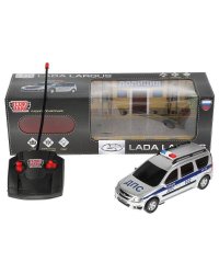 Машина р/у LADA LARGUS ПОЛИЦИЯ 18 см, свет, серебр, кор. Технопарк в кор.2*24шт