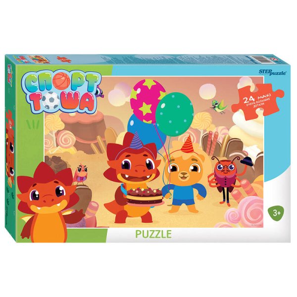 Пазл (STEPpazzle) Мозаика "puzzle" maxi 24 "Спорт Тоша" (ТойРой Медиа)