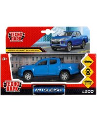 Машина металл MITSUBISHI L200 13 см, двери, багаж, инерц, синий, кор. Технопарк в кор.2*36шт