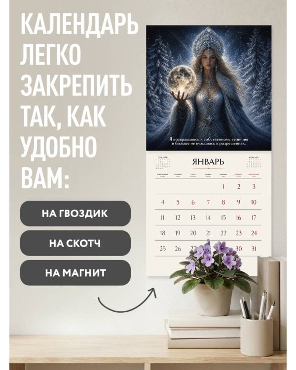 Дополнительное изображение книги «Мой лучший год. Календарь настенный на 2027 год с нейрокодами от Екатерины Тур (300х300 мм)»