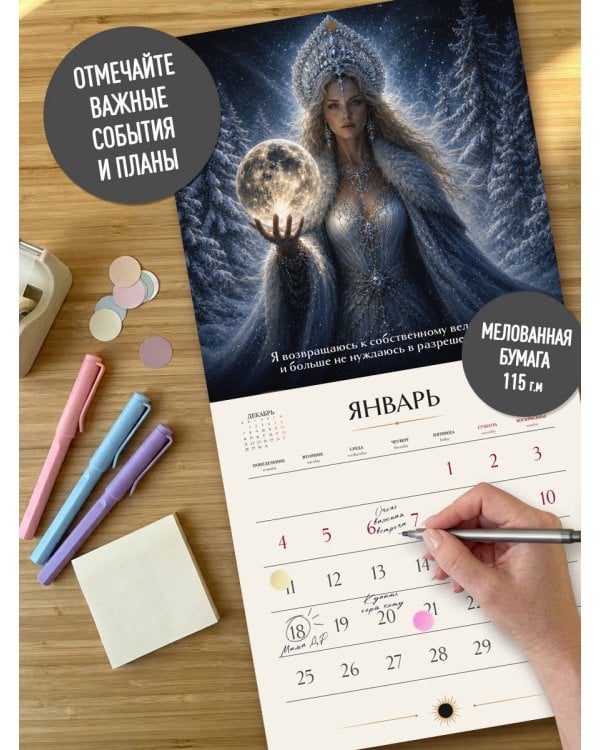 Дополнительное изображение книги «Мой лучший год. Календарь настенный на 2027 год с нейрокодами от Екатерины Тур (300х300 мм)»