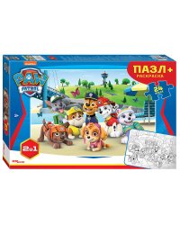 Мозаика "puzzle" maxi 24 + раскраска "Щенячий патруль" (Никелодеон)