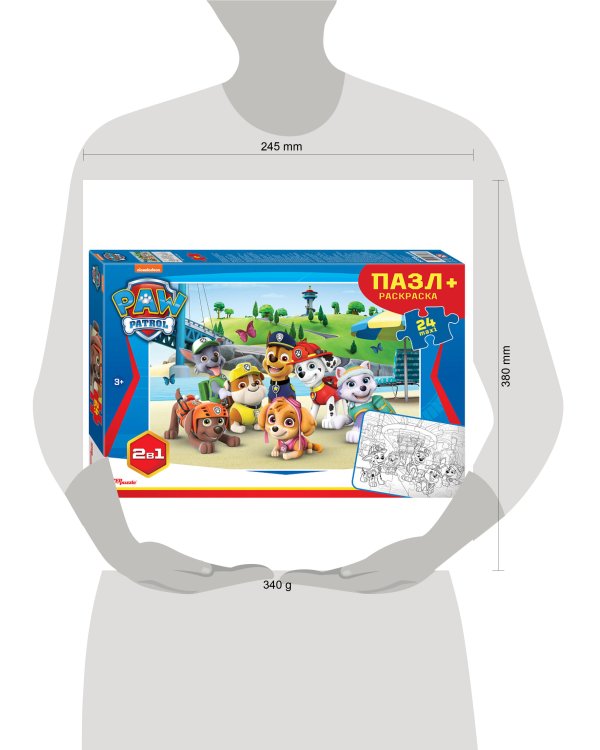 Мозаика "puzzle" maxi 24 + раскраска "Щенячий патруль" (Никелодеон)