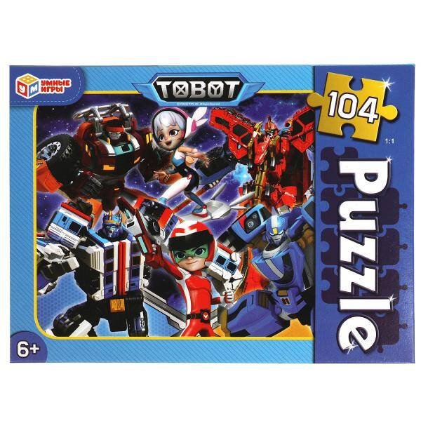 Тоботы. Пазлы классические в коробке. Пазл 104 детали. Умные игры в кор.24шт