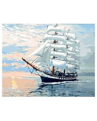 Алмаз.мозаика (класс.) 30х40 см, на картоне с част. заполн. (18 цветов) КОРАБЛЬ В ШТИЛЬ. Арт. ACA024