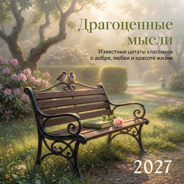 Обложка книги «Драгоценные мысли. Известные цитаты классиков о добре, любви и красоте жизни. Календарь настенный на 2027 год (300х300 мм)», ISBN 9785042398568