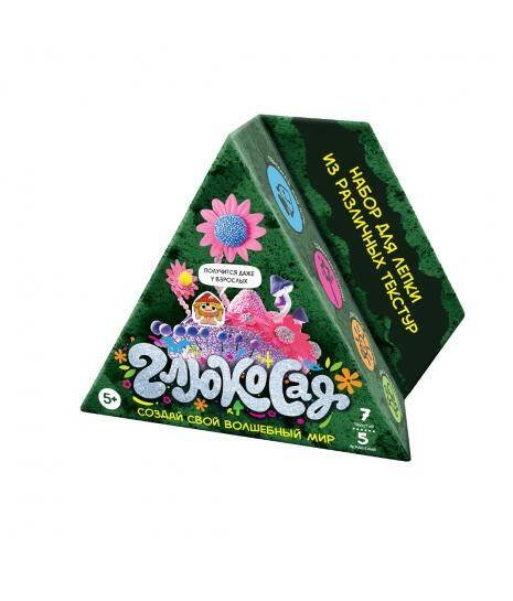 Глюкосад (Волшебный мир) Игрушка из пластичных масс: легкий пластилин "Глюкосад": средний зеленый набор