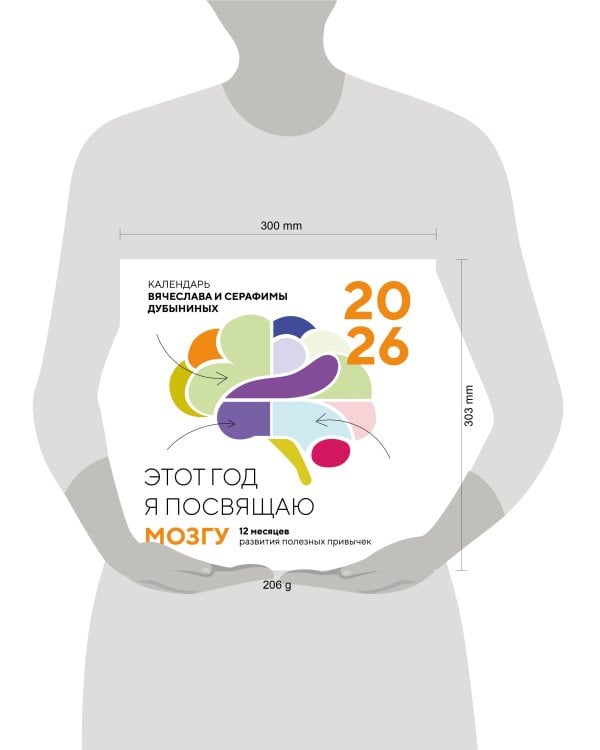 Этот год я посвящаю мозгу. 12 месяцев развития полезных привычек. Календарь настенный на 2026 год (300х300)