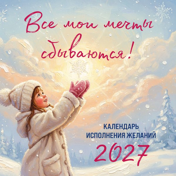 Обложка книги «Все мои мечты сбываются. Календарь исполнения желаний настенный на 2027 год (300х300 мм)», ISBN 9785042473357