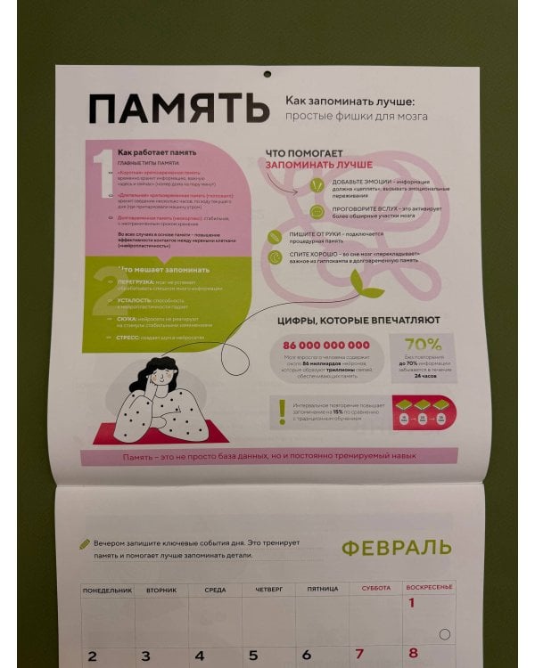 Этот год я посвящаю мозгу. 12 месяцев развития полезных привычек. Календарь настенный на 2026 год (300х300)