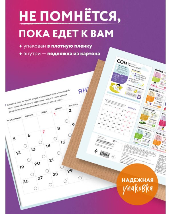 Этот год я посвящаю мозгу. 12 месяцев развития полезных привычек. Календарь настенный на 2026 год (300х300)