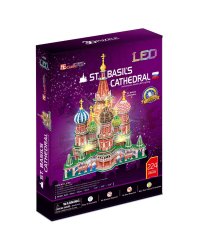 3D пазл Храм Василия Блаженного с LED-подсветкой, 224 детали