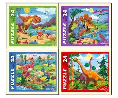 ПАЗЛЫ 24 элемента. ДИНОЗАВРЫ (Арт. П24-9914) кратно 32