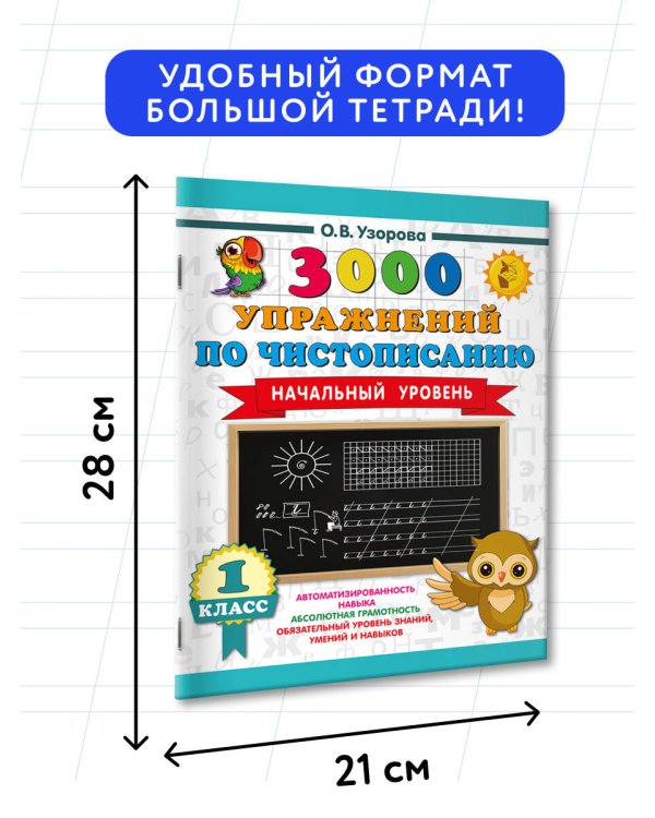 3000 упражнений по чистописанию. Начальный уровень. 1 класс