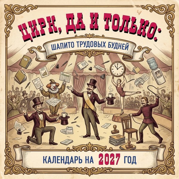 Обложка книги «Цирк, да и только: шапито трудовых будней. Календарь настенный на 2027 год (300х300 мм)», ISBN 9785042472022
