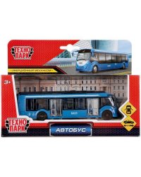 Машина металл АВТОБУС новый, 15 см, двери, инерц., кор. Технопарк в кор.2*24шт