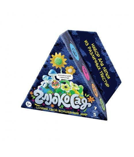 Глюкосад (Волшебный мир) Игрушка из пластичных масс: легкий пластилин "Глюкосад": средний синий набор