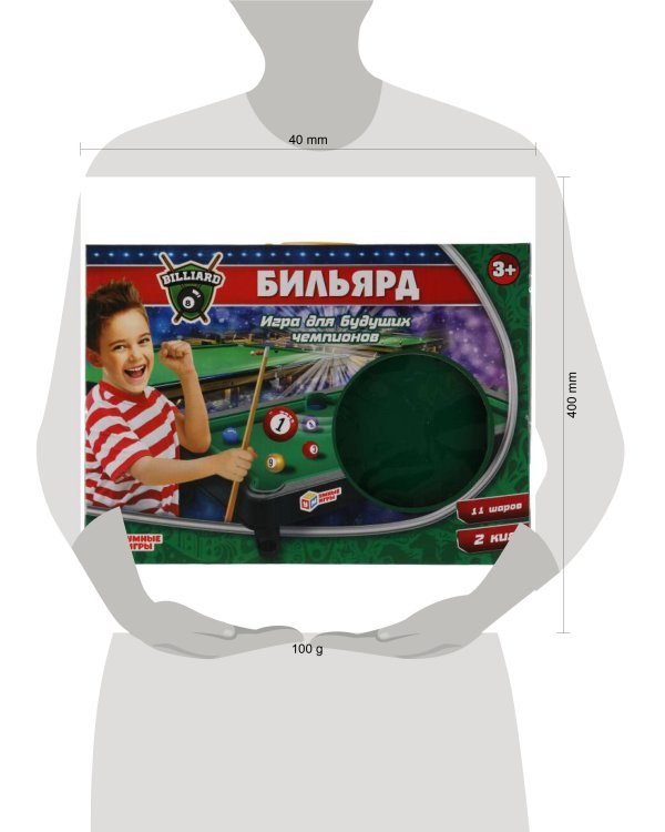 Настольная игра бильярд кор.40,2*28,9*3,7см Умные игры в кор.2*30шт