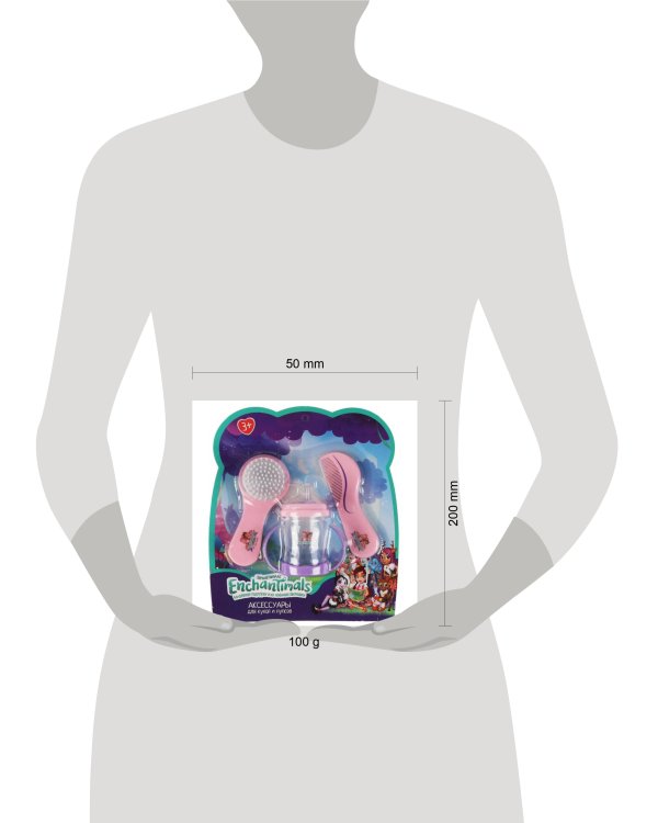 Набор для пупса ЭНЧАНТИМАЛС 3 предмета: гребешок, расческа, поильник, блист КАРАПУЗ в кор.2*84шт