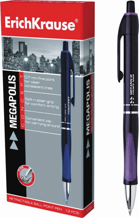 Ручка шариковая автоматическая MEGAPOLIS CONCEPT (Синий)