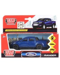 Машина металл FORD Ranger пикап синий 12см, открыв. двери, инерц. в кор. Технопарк в кор.2*24шт
