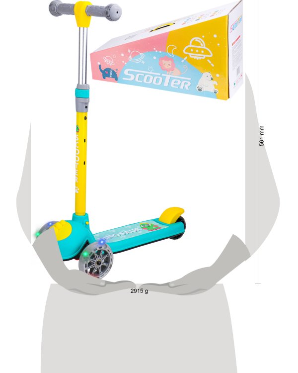 Самокат 3-х колесный со светом 50*25*57 （83）см (Арт. 806QJ/2)