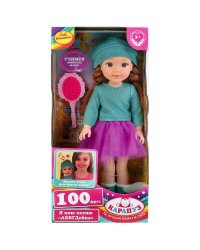 Кукла озвуч АБВГДЙКА песня Катерина 38см, в кэжуал, 100 фраз, акс,кор КАРАПУЗ в кор.24шт