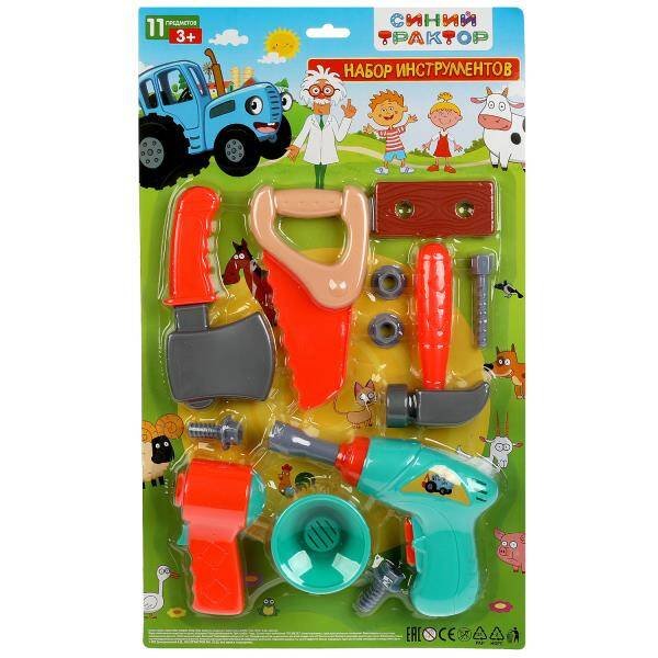 ИНСТРУМЕНТЫ (Умка) Набор инструментов СИНИЙ ТРАКТОР блист.46,5*28,5*5,5см ИГРАЕМ ВМЕСТЕ в кор.2*42шт