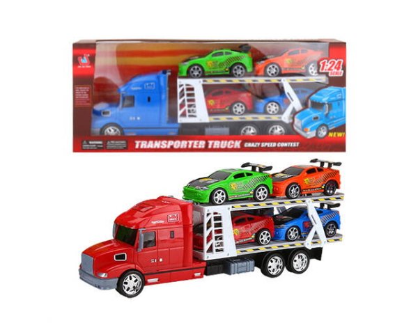 Машинка инерционная "Автовоз с 4 гоночными машинками"(55*12,5*21,5 см)(в коробке) ( Арт. 1593487)