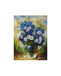 Мозаика на подрамнике. Ромашки и васильки (382-ST-S)