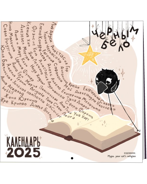 Бренд-календарь 2025 «Черным-бело — зажгите свет: фантастические приключения воронёнка»