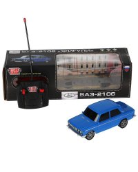 Машина р/у ВАЗ-2106 18 см, свет, син, кор. Технопарк в кор.24шт